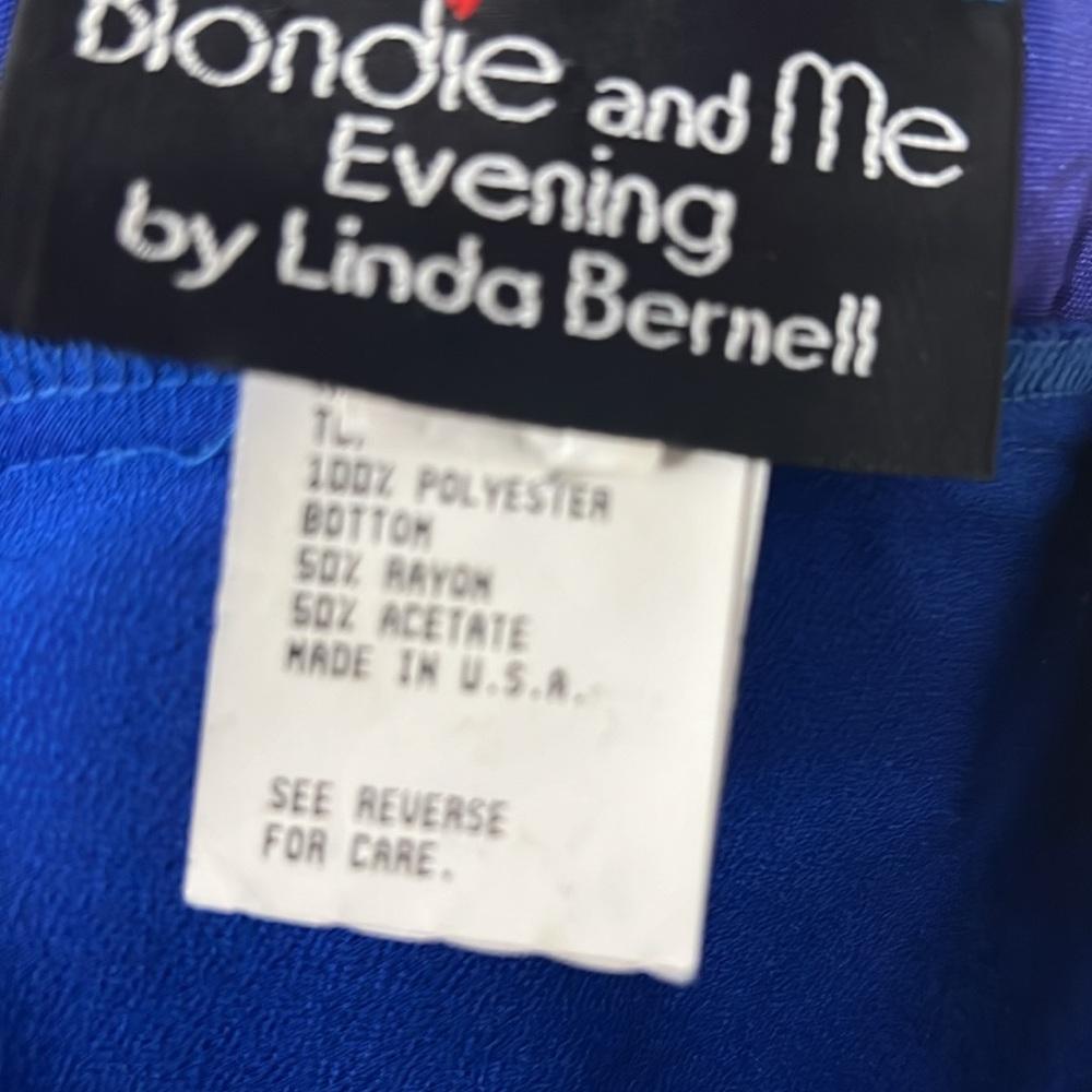 Blondie and Me Evening by Linda Bernell Blue Mini Cocktail Dress Size 5-6 - Picture 6 of 7
